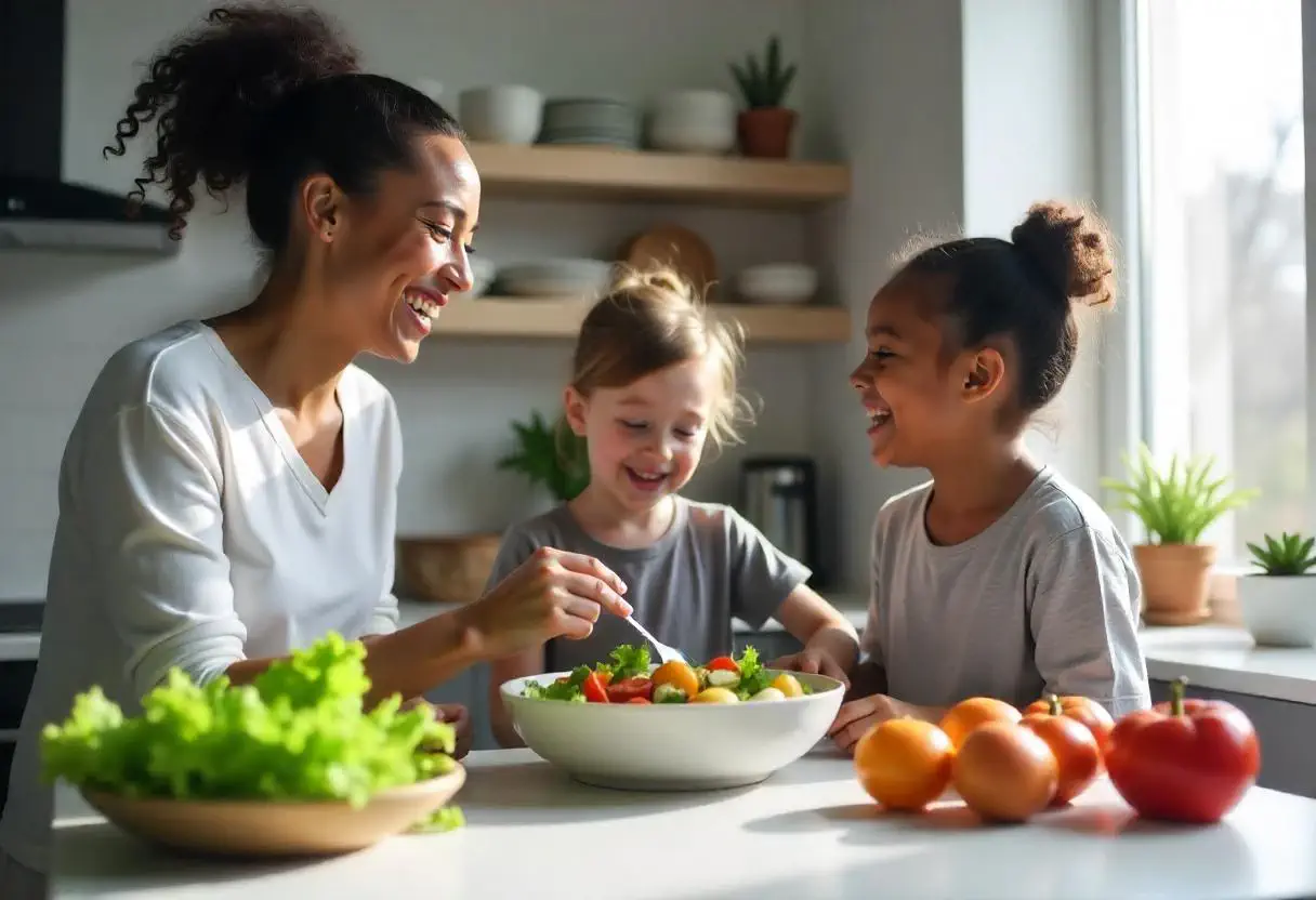 헬시 플레저의 장점을 나타내는 식사 장면