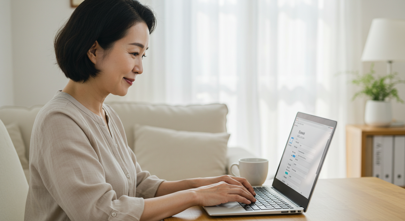 이메일 구독 폼을 만드는 여성