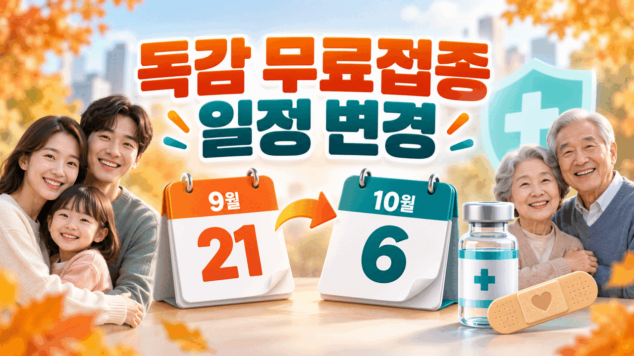 2026 독감 무료접종 일정 변경 ❘ 어린이 9월 21일&middot;어르신 10월 6일부터