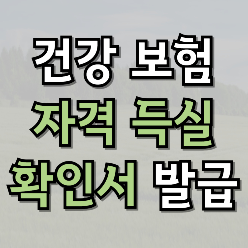 건강 보험 자격 득실 확인서 발급 가이드