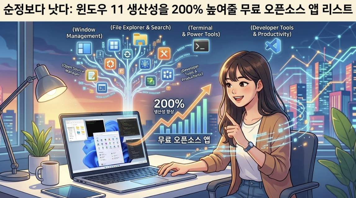"순정보다 낫다" 윈도우 11 생산성을 200% 높여줄 무료 오픈소스 앱 리스트