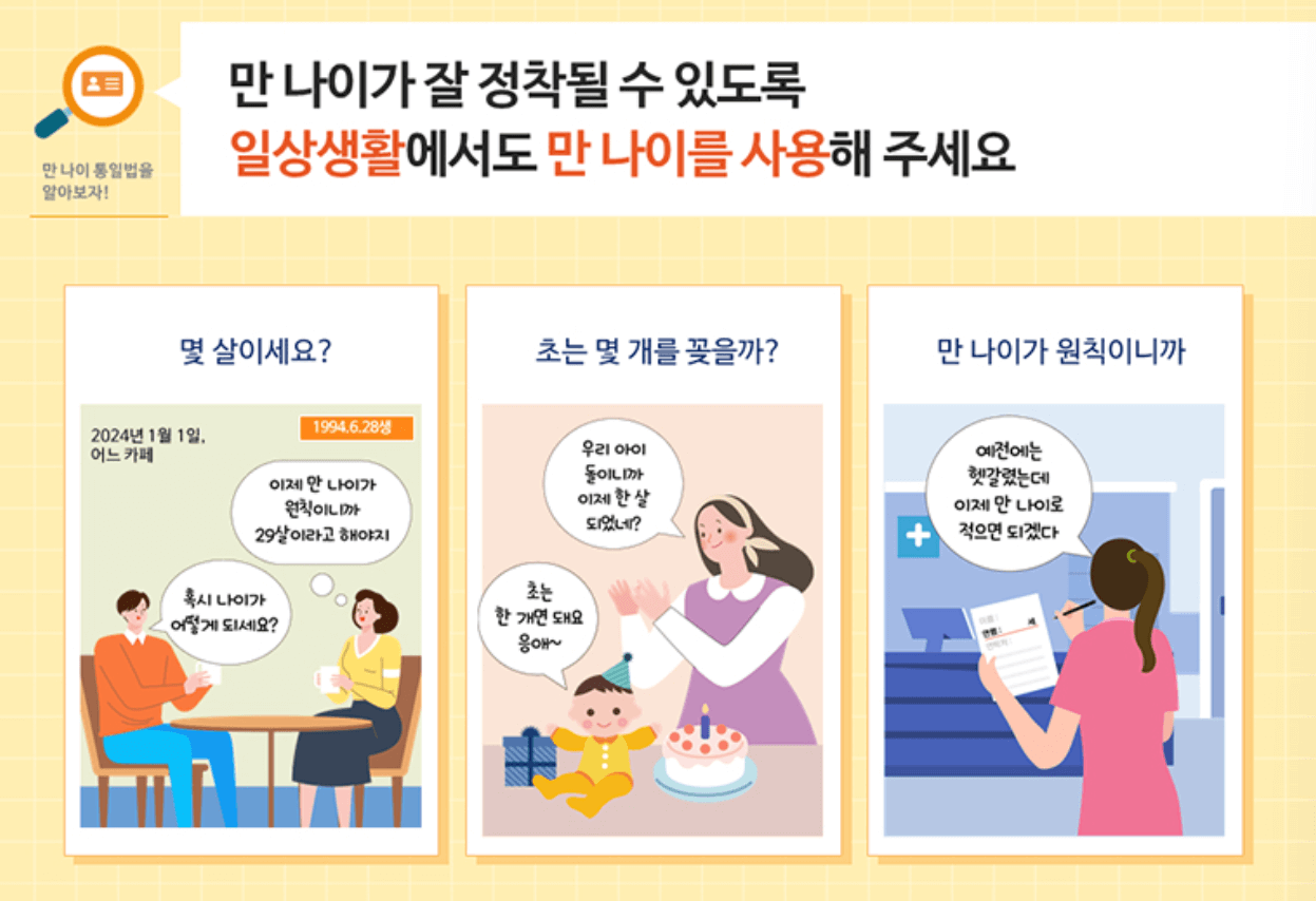 만 나이 정착
