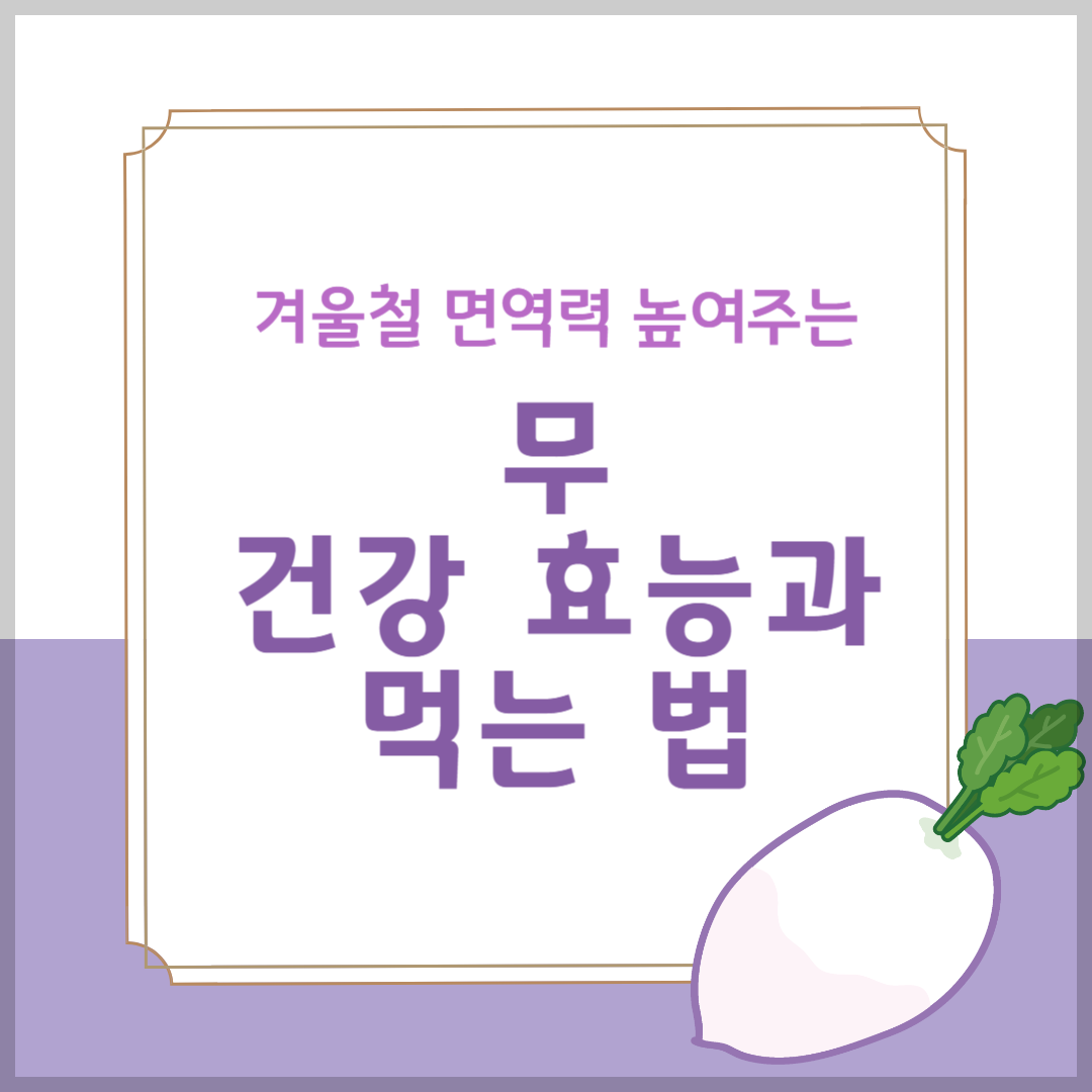 겨울철 면역력을 높여주는 무의 건강 효능과 먹는 법