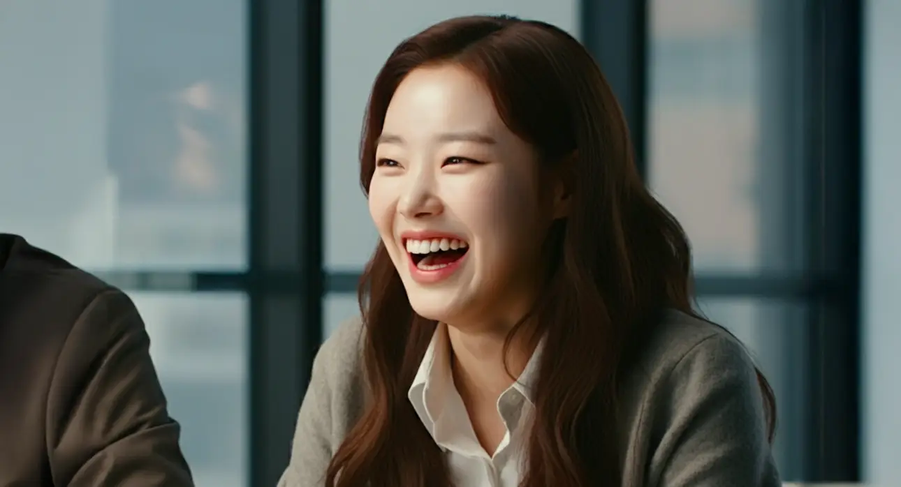 환하게 웃는 여성