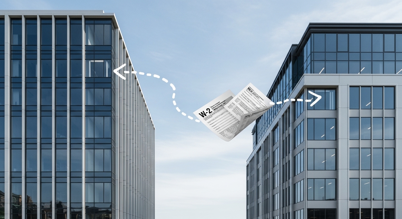 이직 시 이전 직장과 현 직장의 연말정산 데이터 합산 개념도