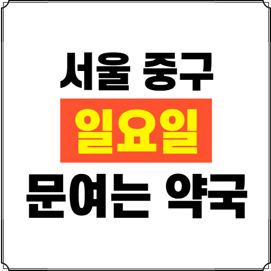 서울 중구 일요일 약국 ❘ 24시 휴일 주말 문여는 비상 당직 약국