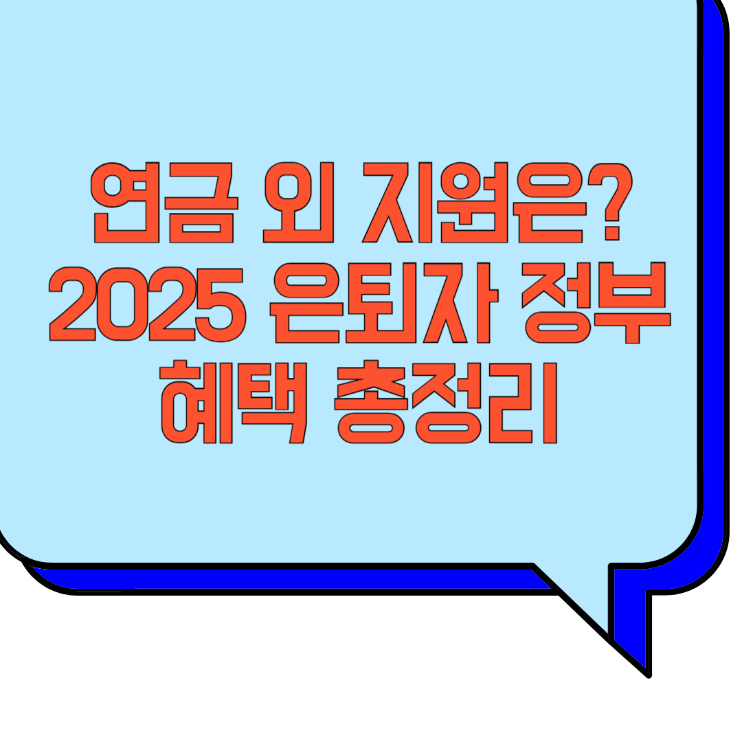 연금 외 지원은? 2025 은퇴자 정부혜택 총정리 관련 이미지 사진