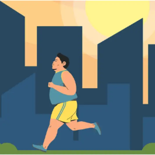 건강을 위해 달리기를 하는 모습