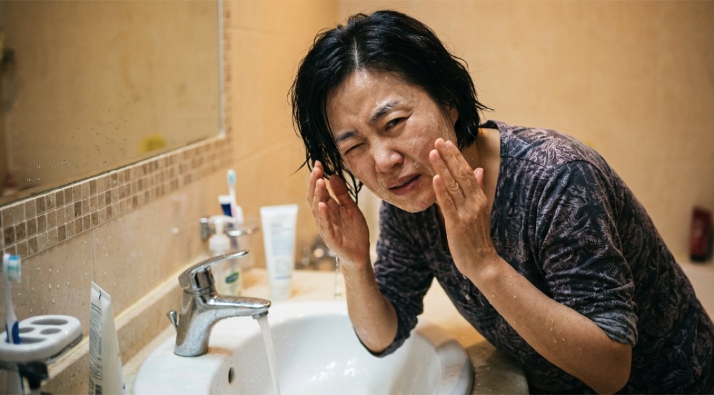 세안 중 멈춤