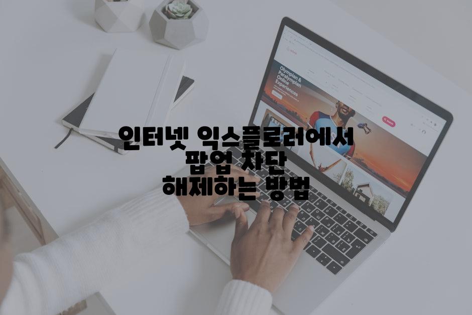 인터넷 익스플로러에서 팝업 차단 해제하는 방법