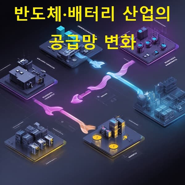 반도체와 배터리 산업의 공급망 흐름 이미지