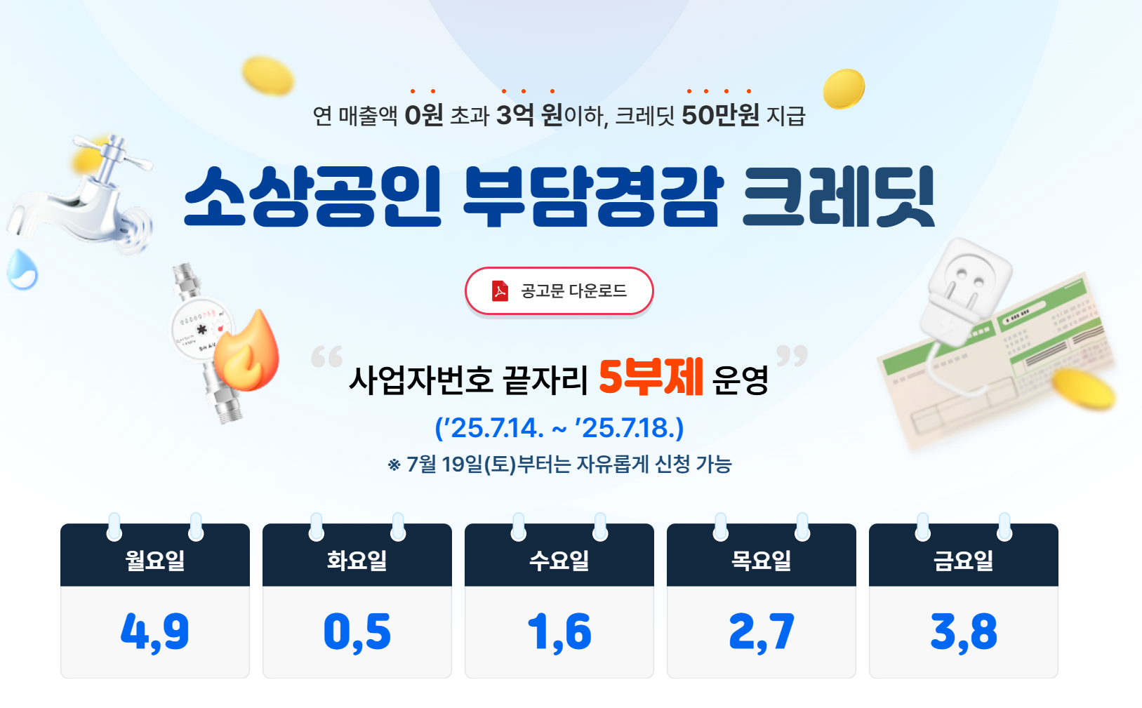 소상공인 부담경감 크레딧 신청