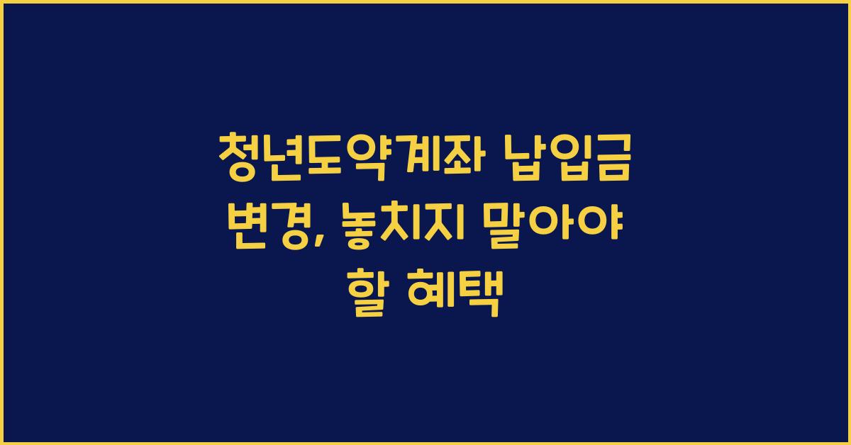 청년도약계좌 납입금 변경