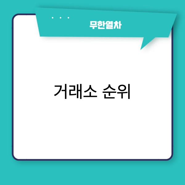 가상화폐 거래소 순위