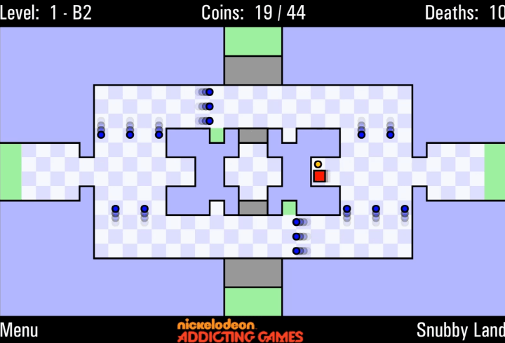 세상에서-가장-어려운-플래시게임-3-플레이-파란색의-움직이는-도형들을-피하고-노란색-도형을-획득하는-화면