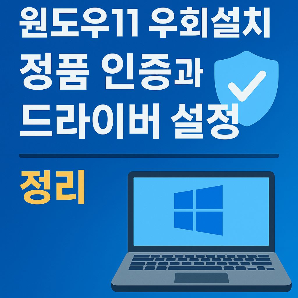정품인증과 드라이버 설정 방법