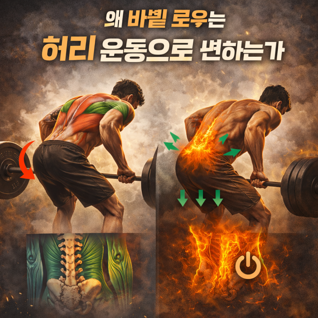 왜 바벨 로우는 허리 운동으로 변하는가