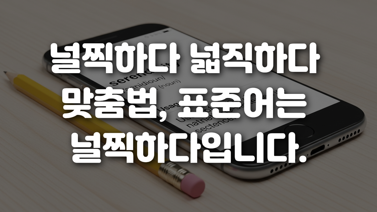 널찍하다 넓직하다 맞춤법 표준어는 널찍하다입니다