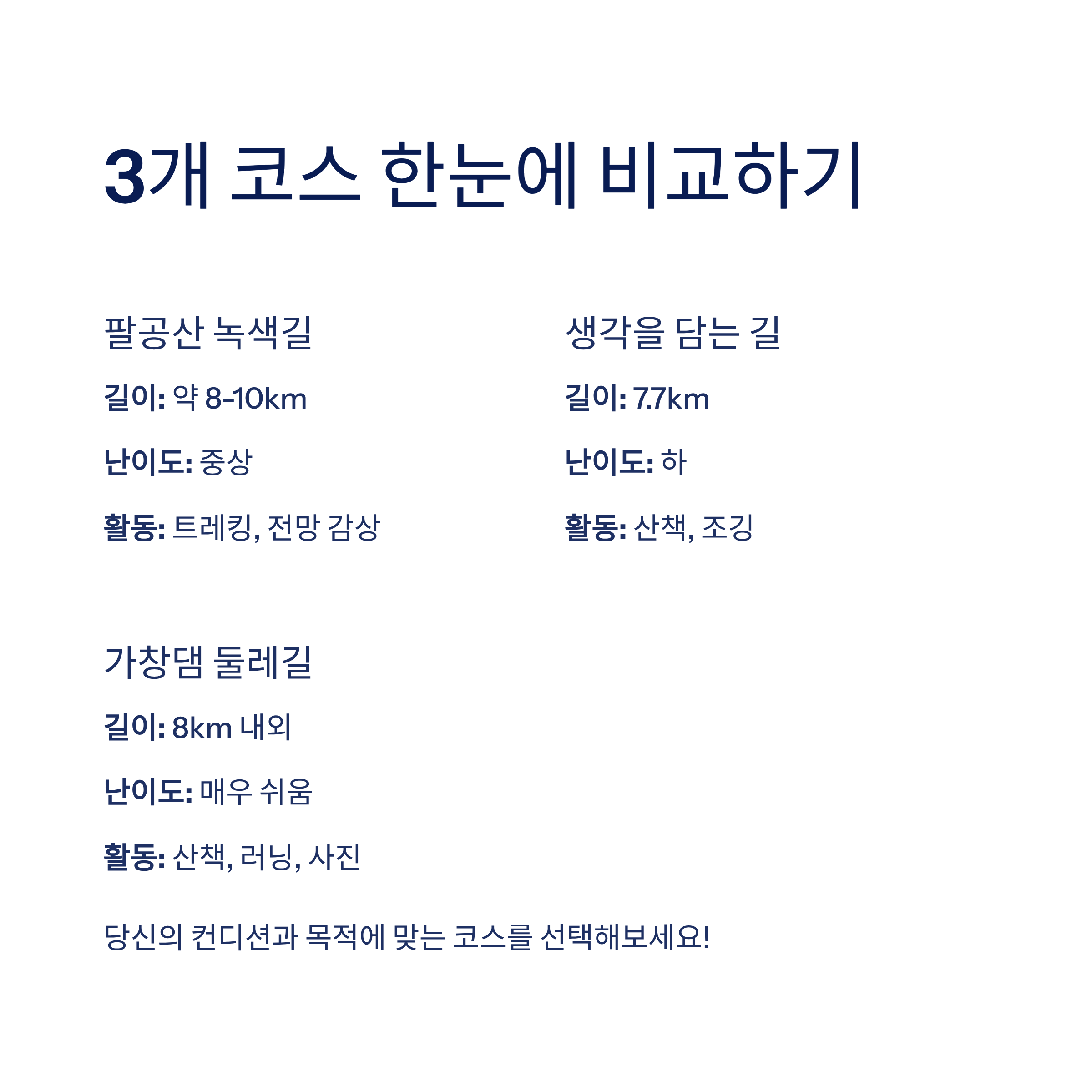 대구 근교 힐링 트레킹·산책 코스 추천 3선