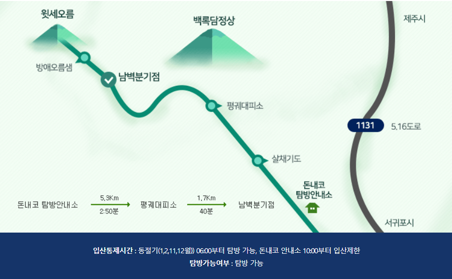 한라산 탐방로 예약 시스템 예약하기
