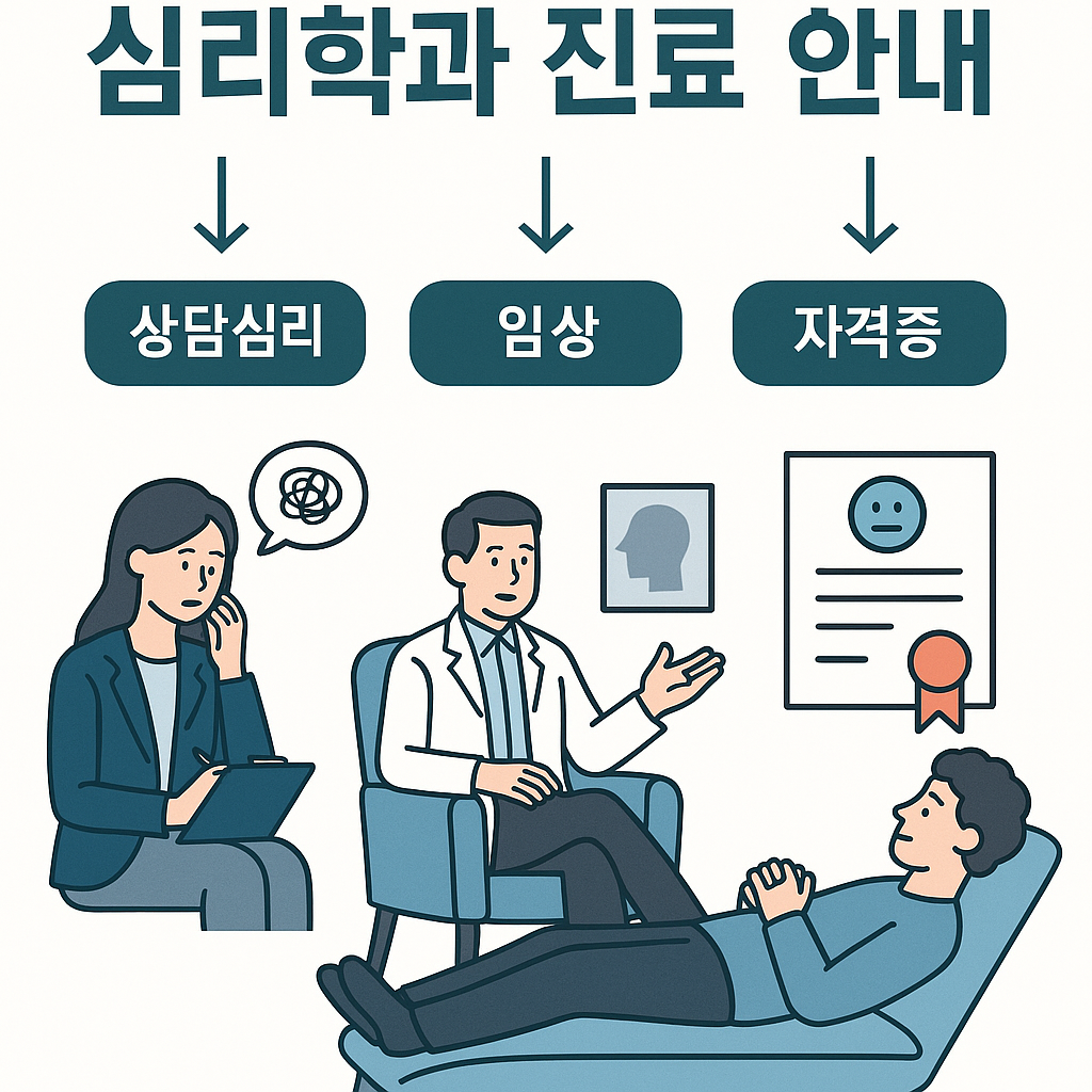 심리학과를 졸업한 후 선택할 수 있는 주요 진로인 상담심리, 임상, 자격증 취득과 관련된 내용