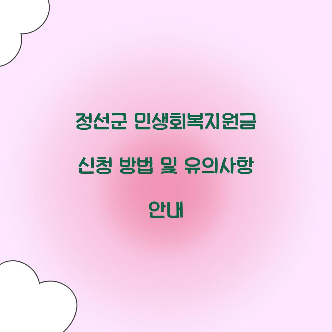 정선군 민생회복지원금 신청