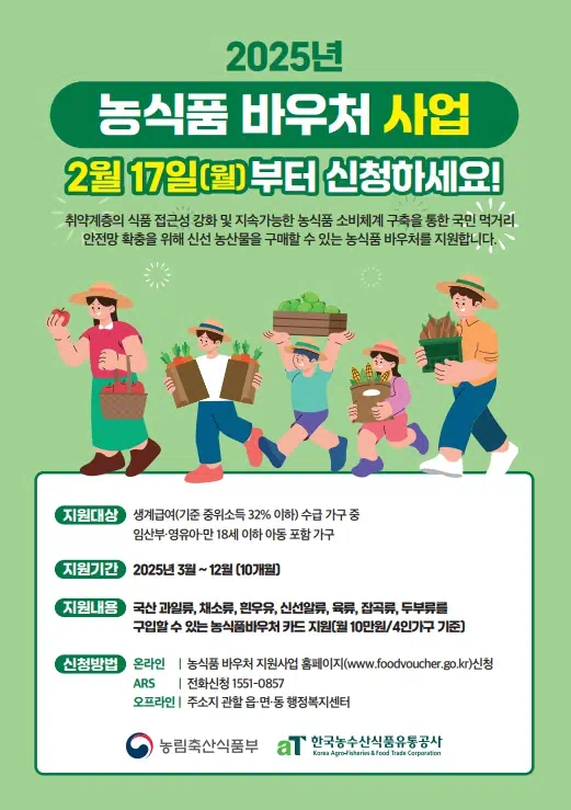 농식품 바우처 지원대상 및 기간 및 내용