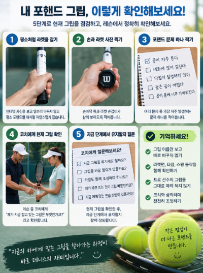 포핸드 이스턴 그립 vs 세미웨스턴 그립, 초보자는 어떤 그립인지부터 확인해보세요