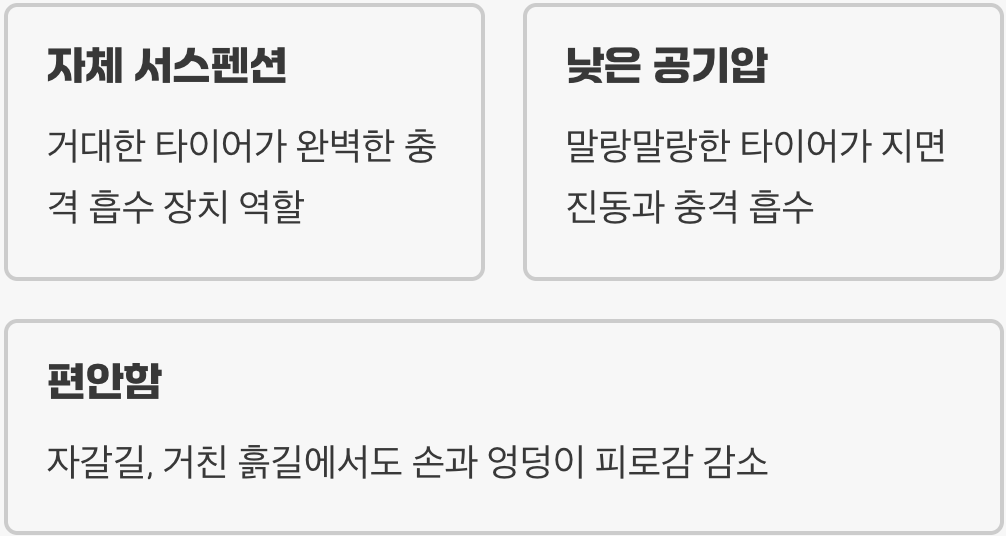 구름 위를 달리는 듯한 승차감