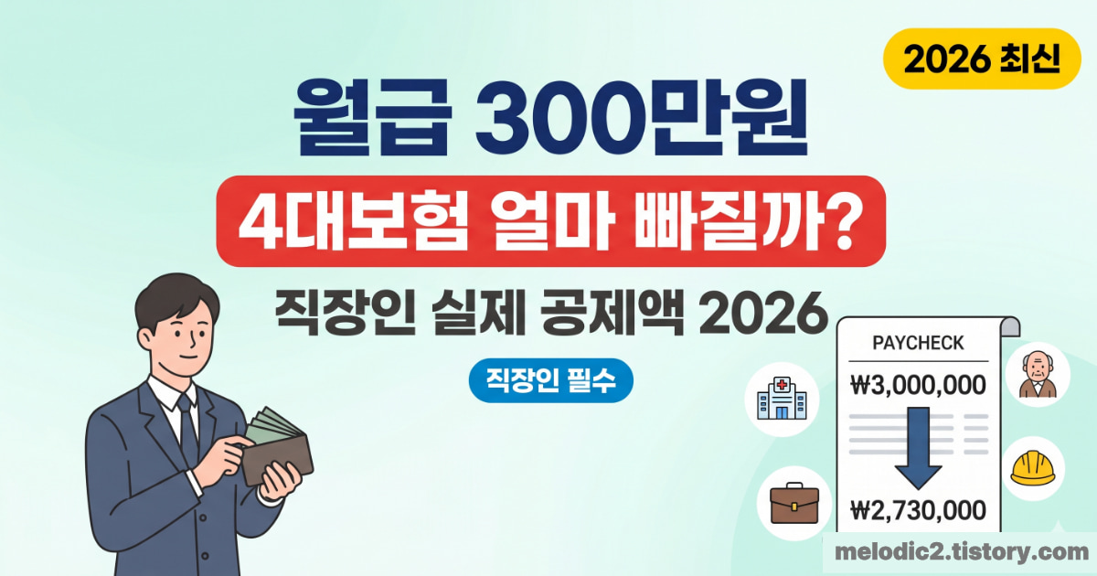 직장인 4대보험 계산방법 월급 300만원 기준 실제 공제액 2026