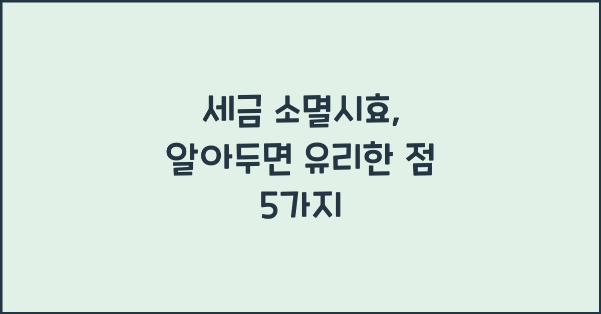 세금 소멸시효