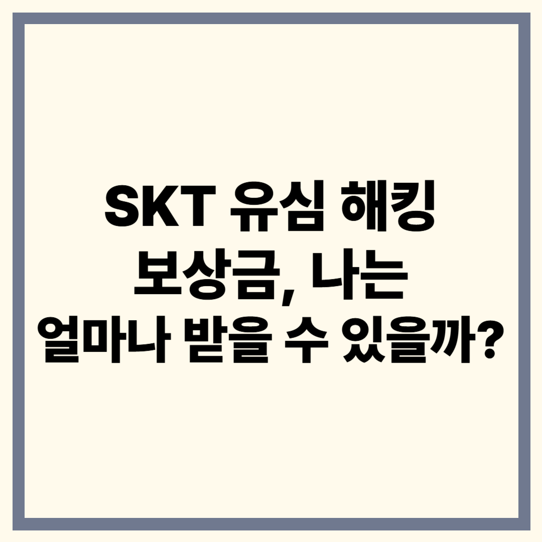 SK텔레콤 유심 해킹 피해 보상금