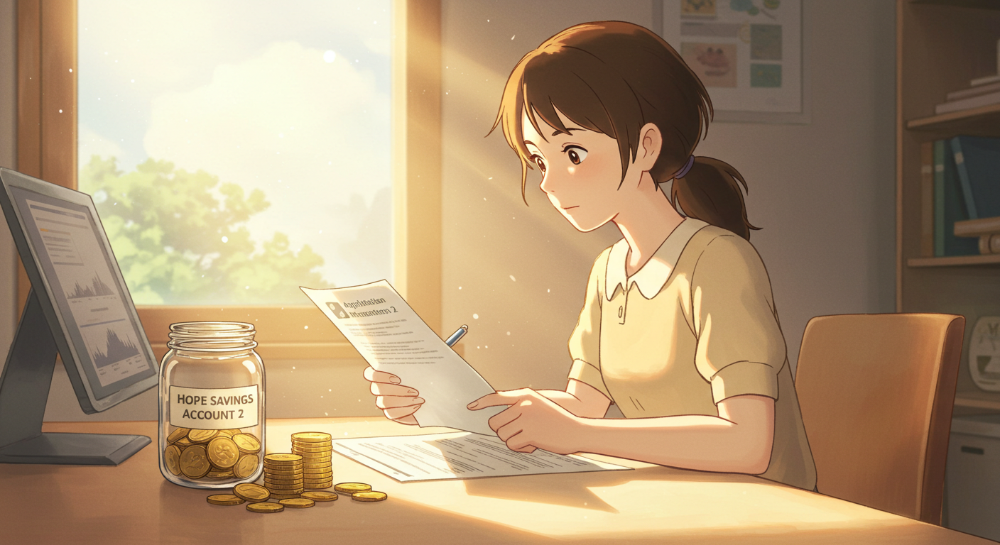 희망저축계좌2 신청 정보를 확인하는 사람의 따뜻한 장면 썸네일