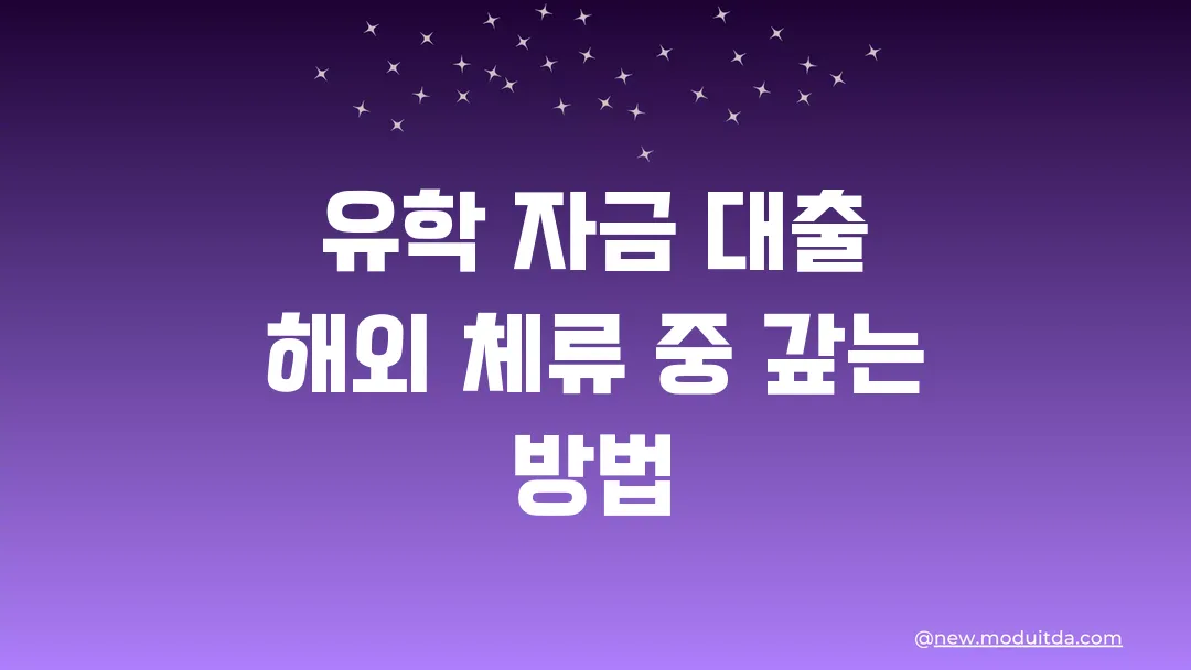 유학 자금 대출 해외 체류 중 갚는 방법