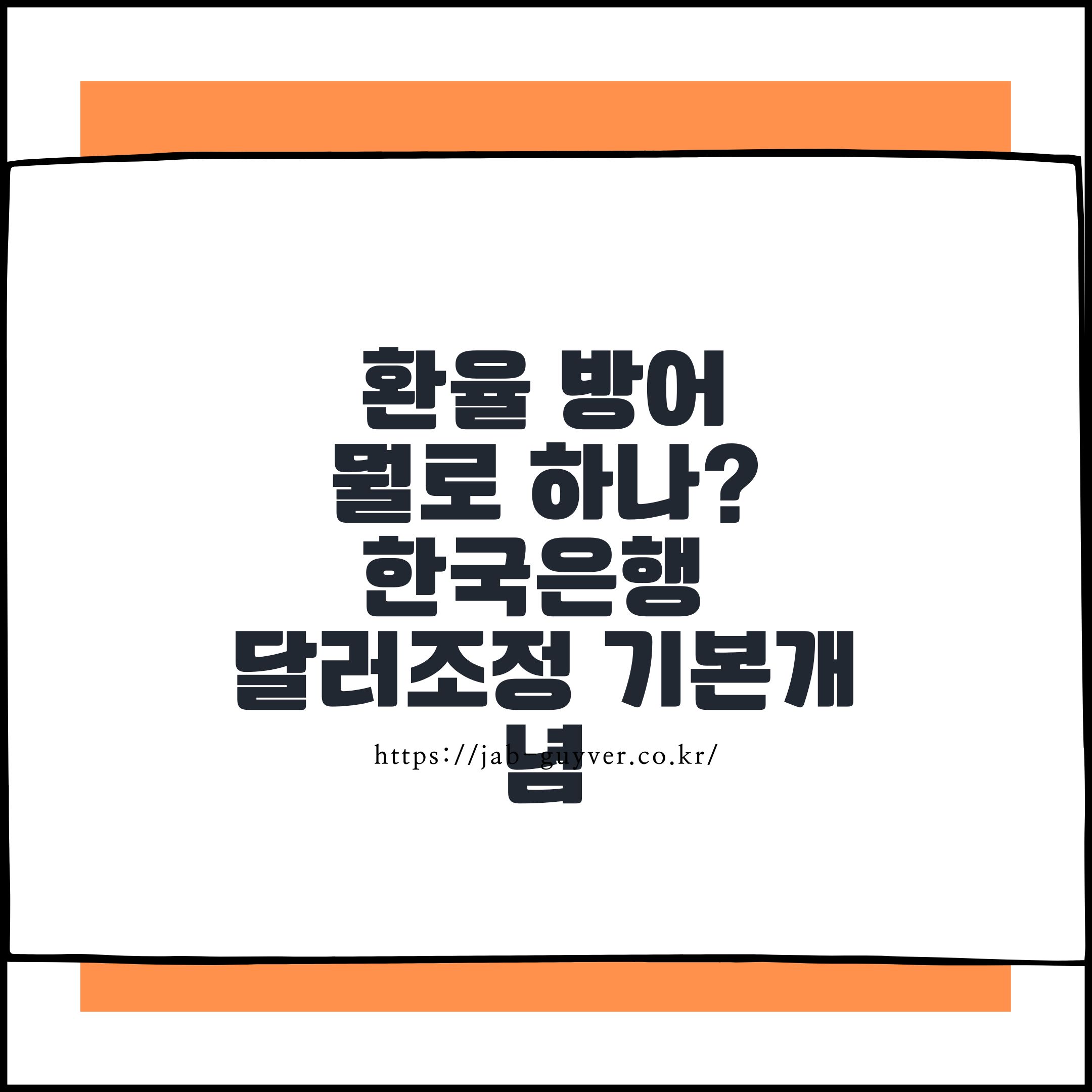 환율 방어와 한국은행 달러 조정 기본 개념을 설명하는 대표 이미지