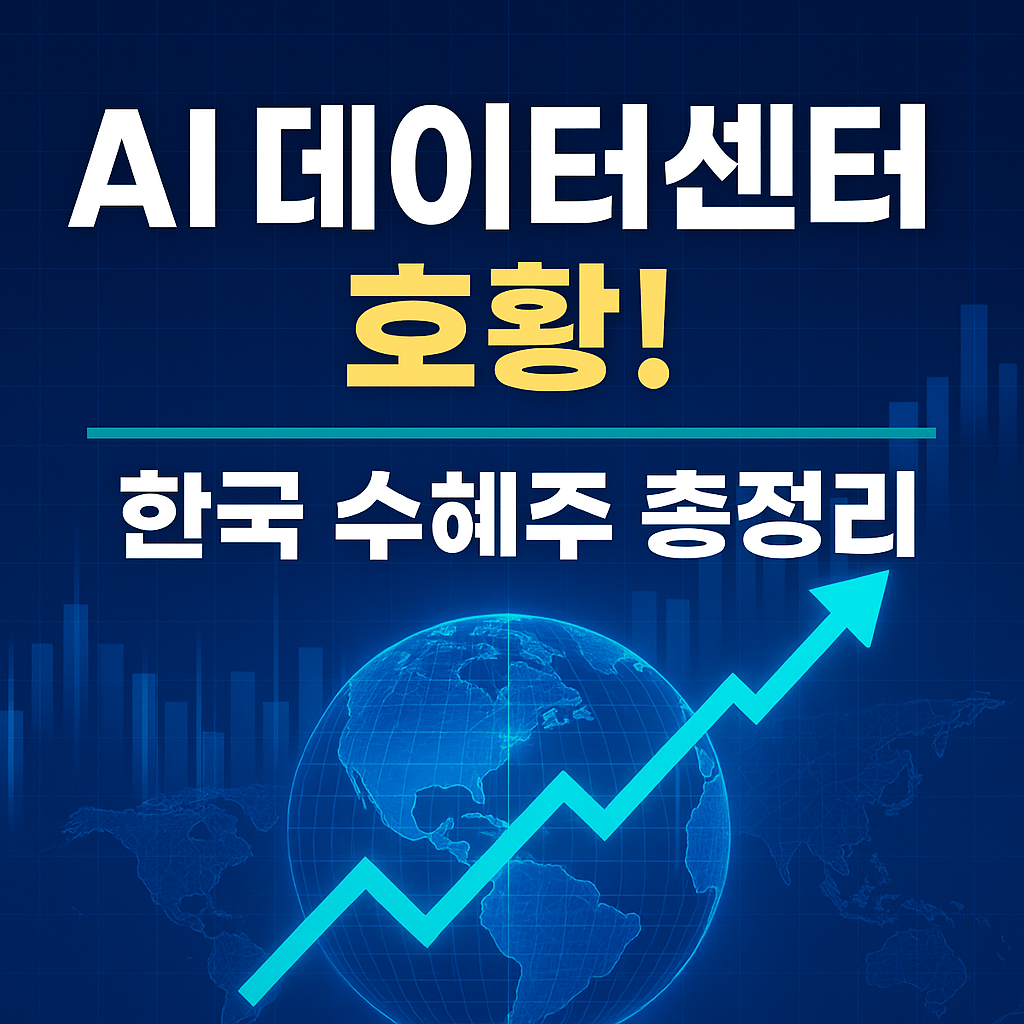 AI 데이터센터 호황과 한국 수혜주 총정리라는 문구가 적힌 파란 배경의 썸네일 이미지