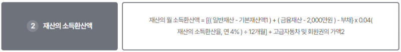 기초연금 재산의 소득환산액 산정 공식