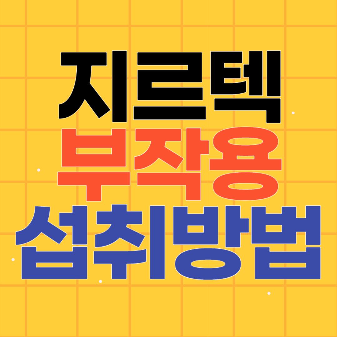 지르텍 부작용 섭취방법 주의사항