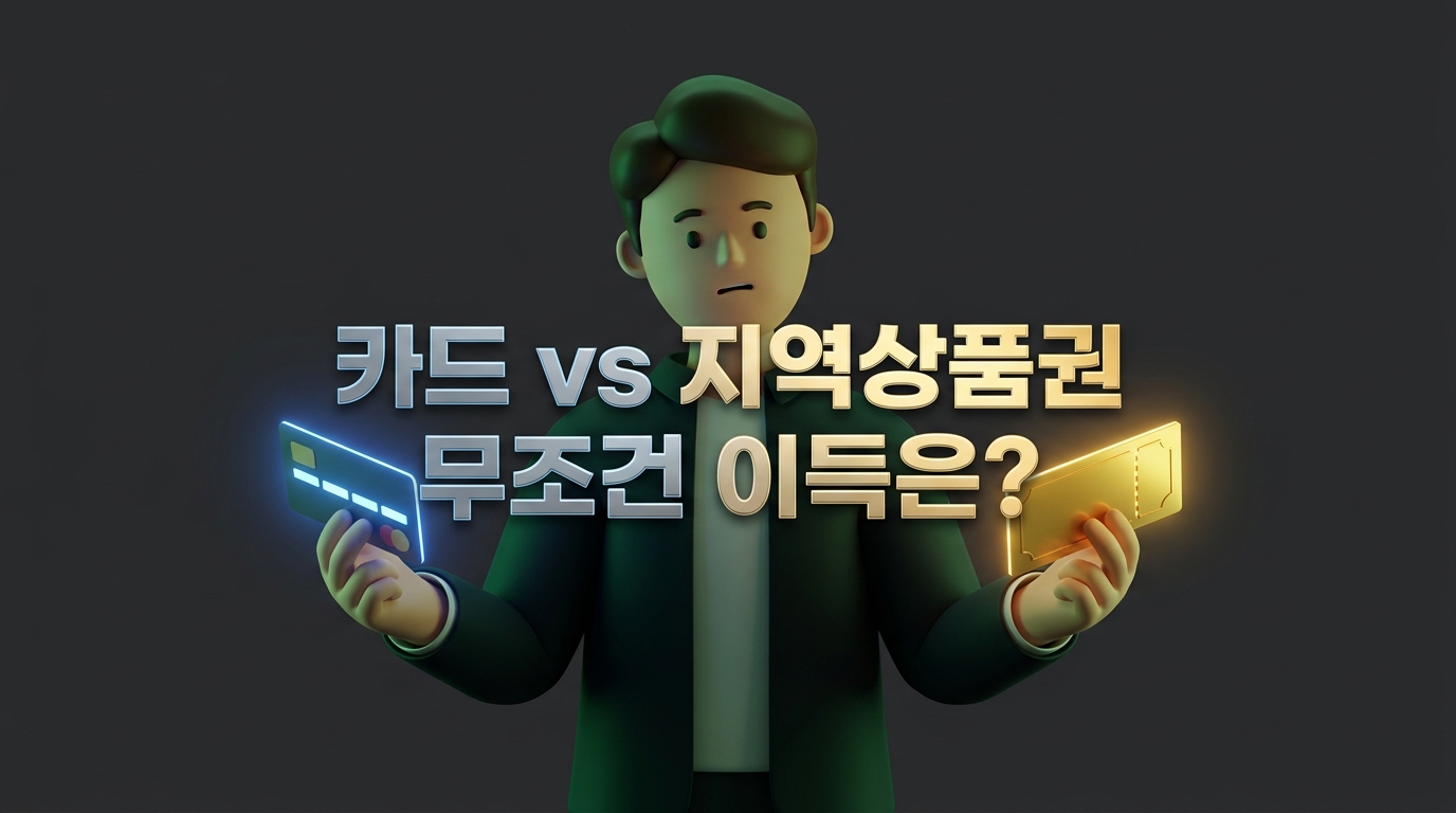 지원금 신청 시 카드와 지역상품권 중 하나를 선택하는 홈페이지 화면 캡처