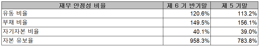 레이크머티리얼즈 - 재무 안정성 비율