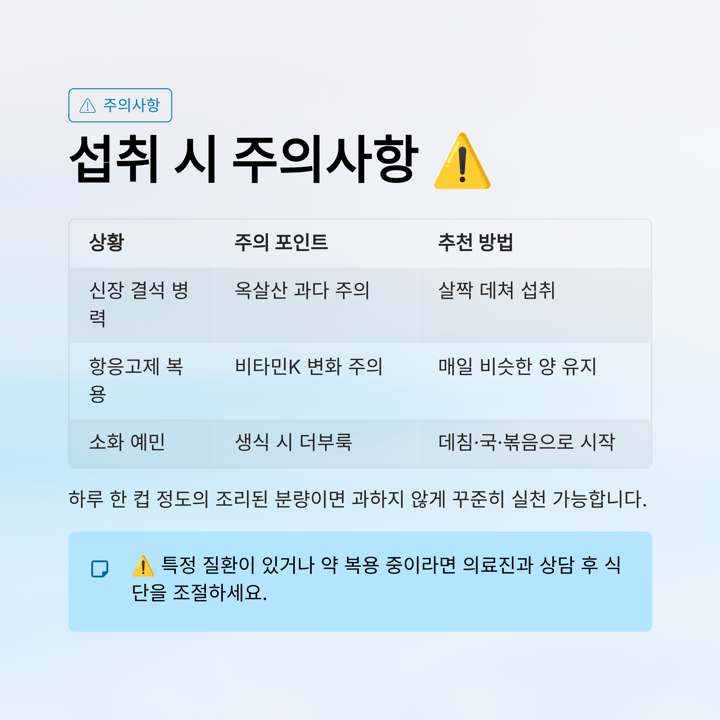 섭취 시 주의사항