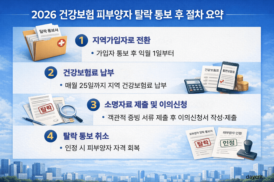 2026 건강보험 피부양자 통보 후 절차 요약