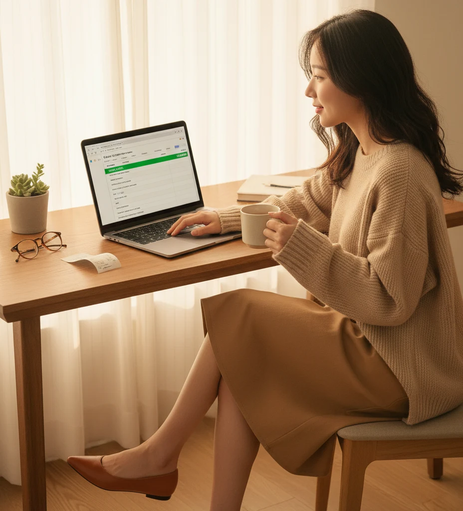 세무 소프트웨어에서 Line 34990 Top-up 크레딧을 확인하는 모습