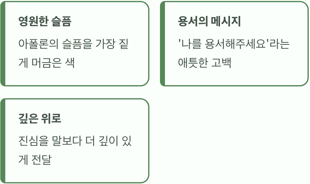 보라색, 닿을 수 없는 슬픔과 용서