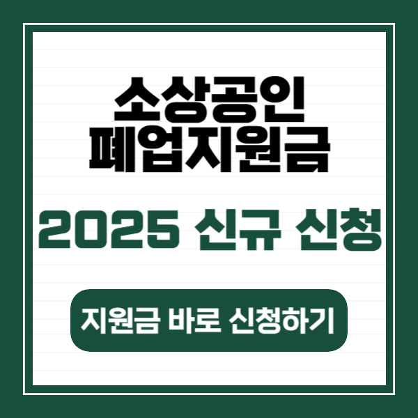 2025년 폐업 소상공인 지원금