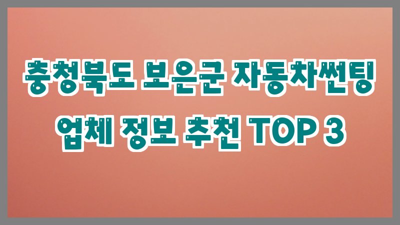 충청북도 보은군 자동차썬팅