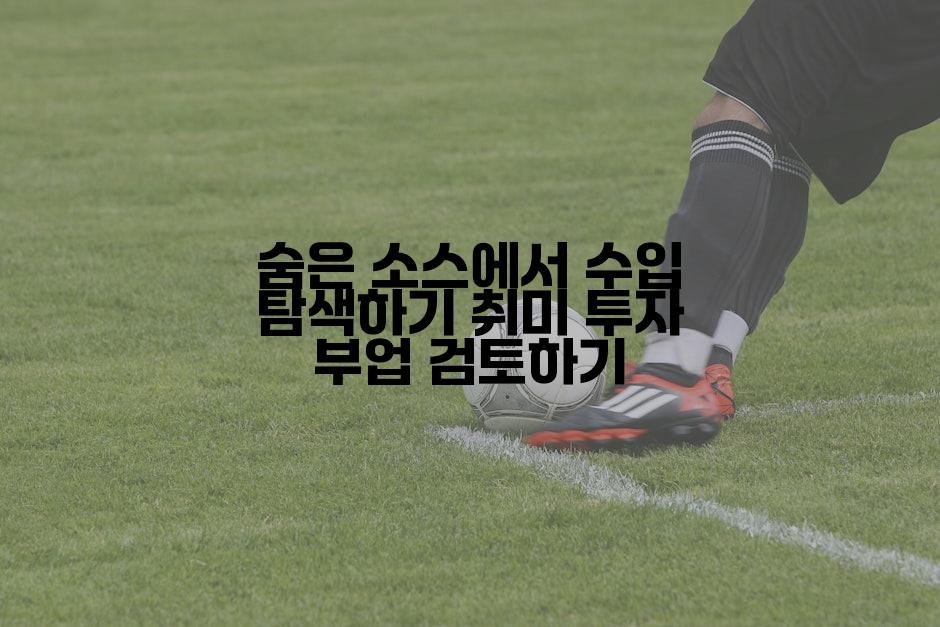 숨은 소스에서 수입 탐색하기 취미 투자 부업 검토하기