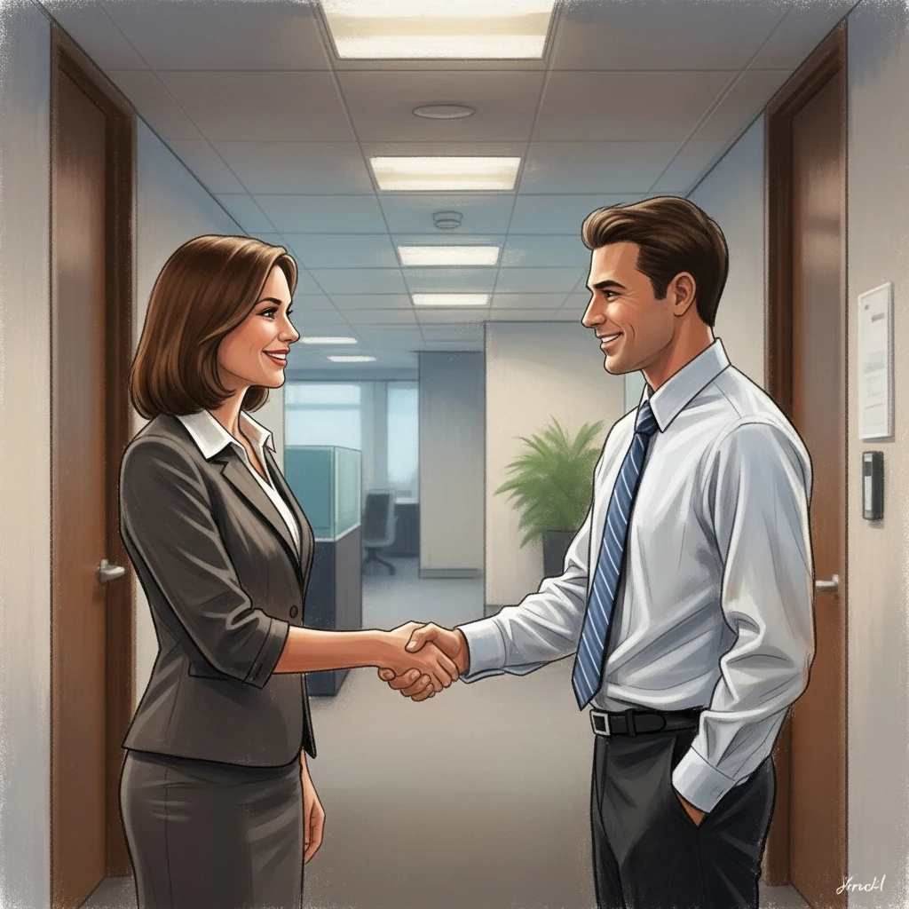 복도에서 정중한 축하