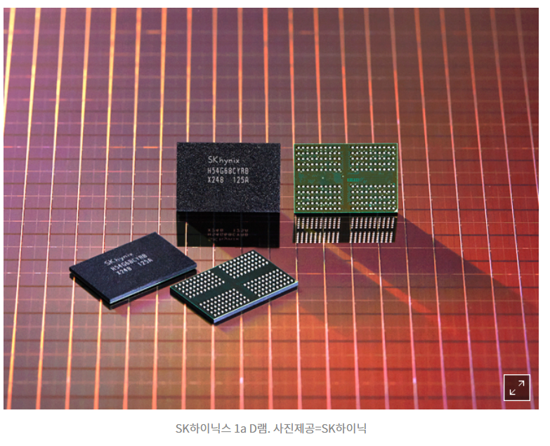 SK하이닉스 1a D램 실물 사진