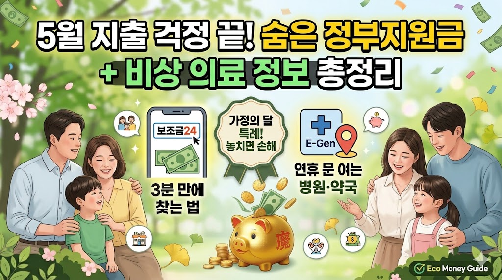 5월 보조금24 숨은 정부지원금 찾기 및 연휴 기간 비상 병원·약국 이용 방법 안내 썸네일